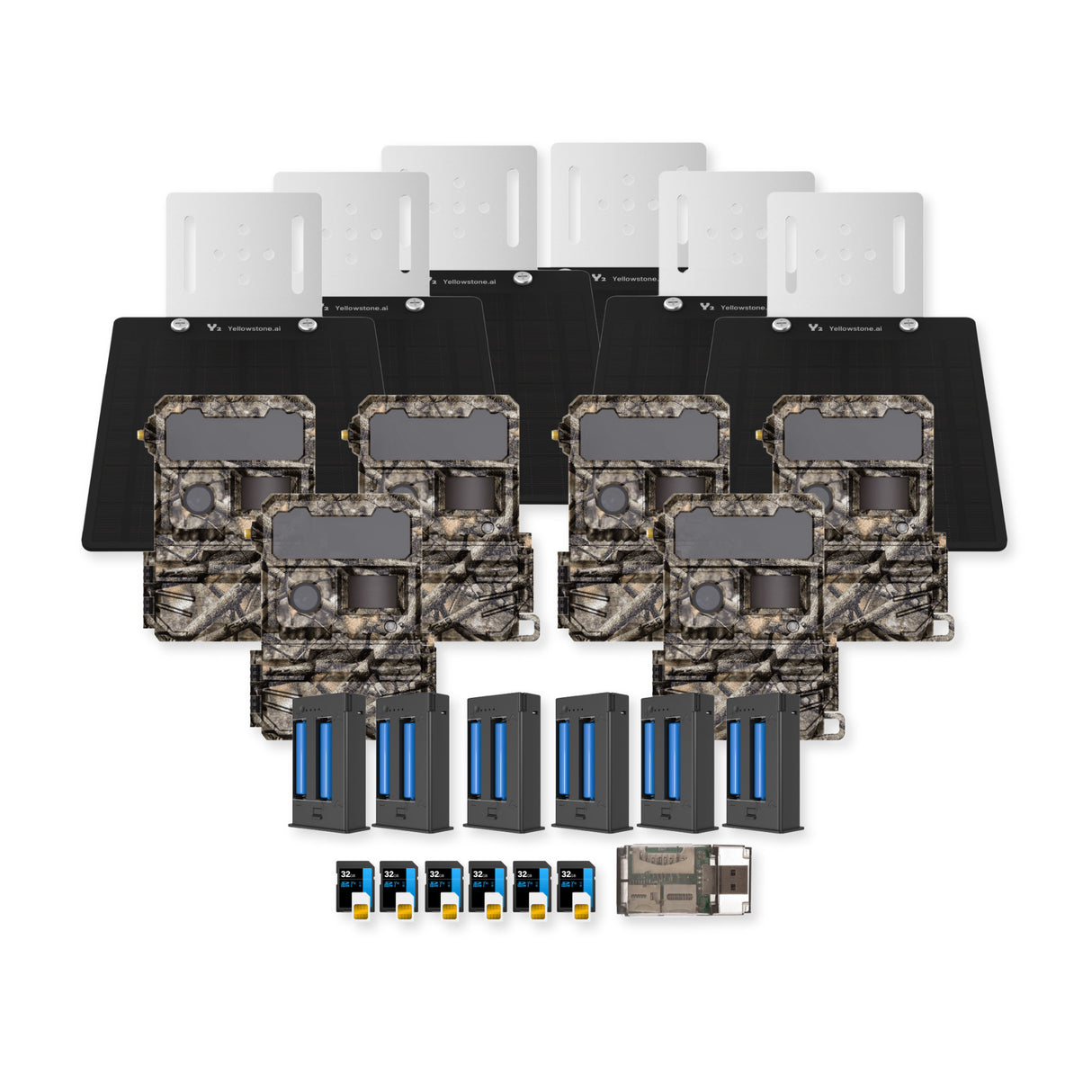 Yellowstone Y2 Trail Camera Bundle with Battery, Solar Panel, Card Reader, and Accessories (6-Pack) - 1