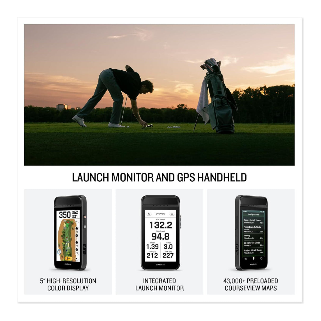 Garmin Approach G82 Launch Monitor and Premium GPS Golf Handheld with Accs - 6