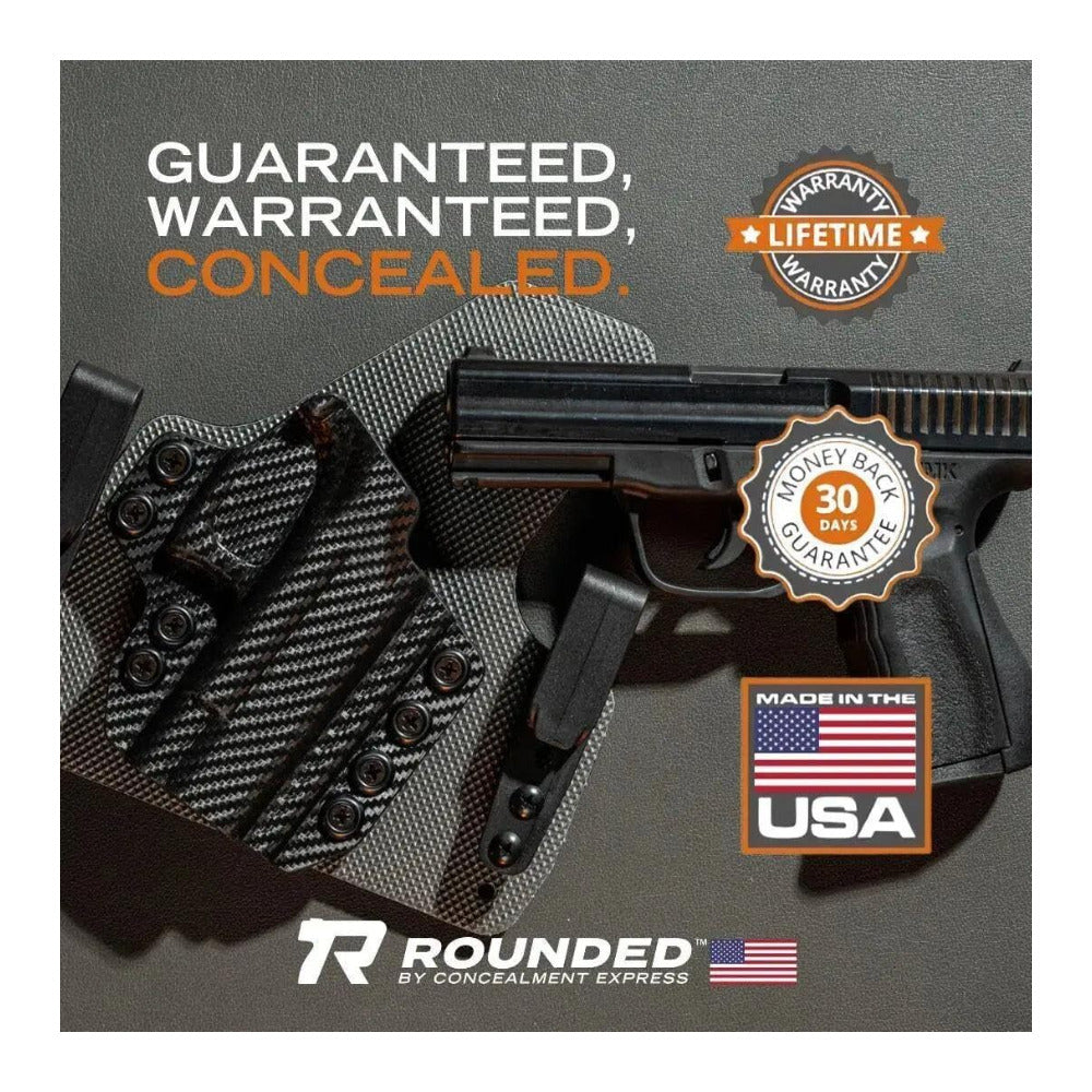 Rounded IWB Holster Fits: Glock 19 19X 23 32 45 (G1-5) Holster Carbon Fiber (American Made)-7