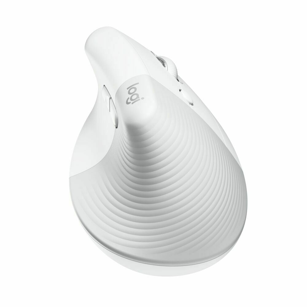 Logitech - Lift Vertical Wireless Ergonomic Mouse with 4 Customizable Buttons - Pale Gray
