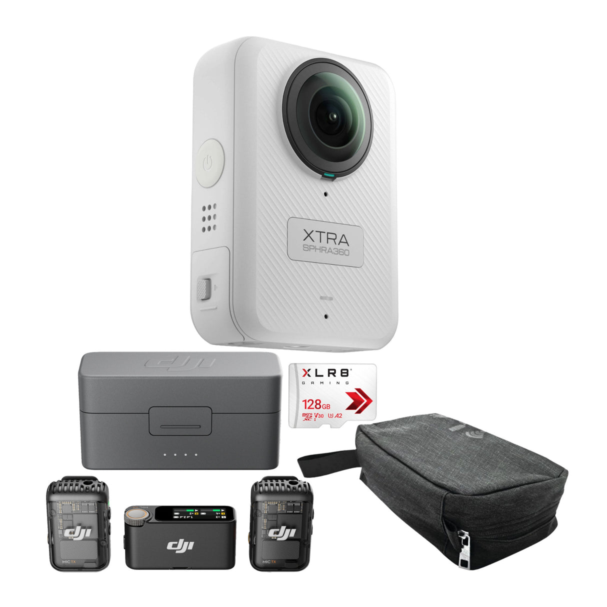 Xtra Sphra360 8K Video Action Camera with Wireless Microphone and Accessories - 1