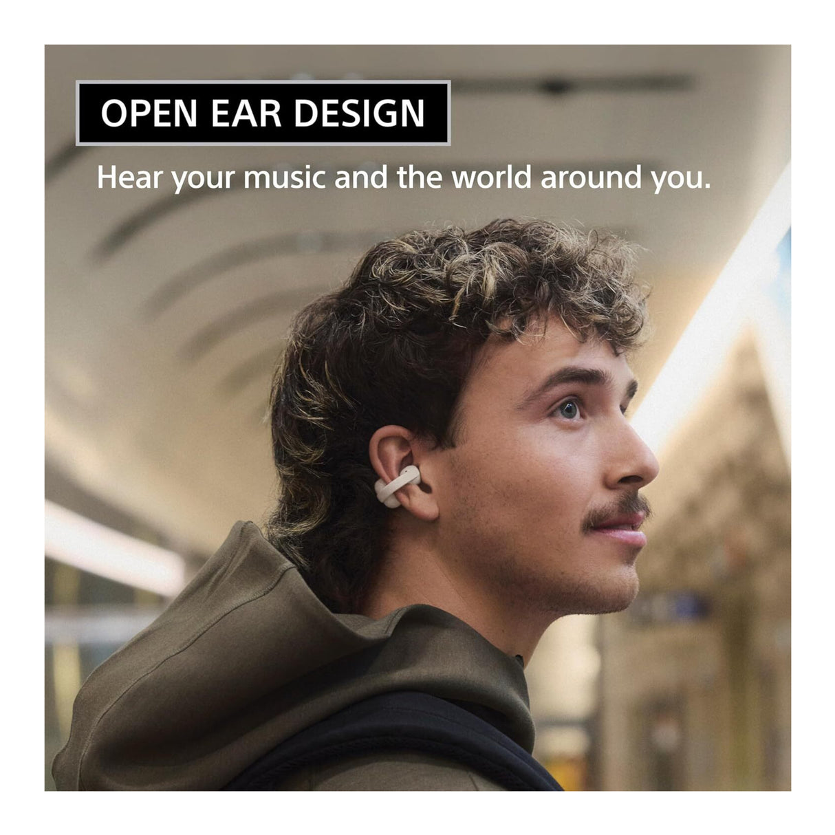 Sony LinkBuds Clip Open-Ear Truly Wireless Earbuds with Earbud Case Bundle (Greige)