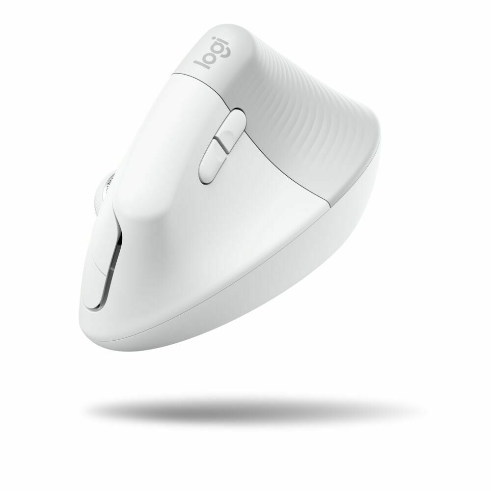 Logitech - Lift Vertical Wireless Ergonomic Mouse with 4 Customizable Buttons - Pale Gray
