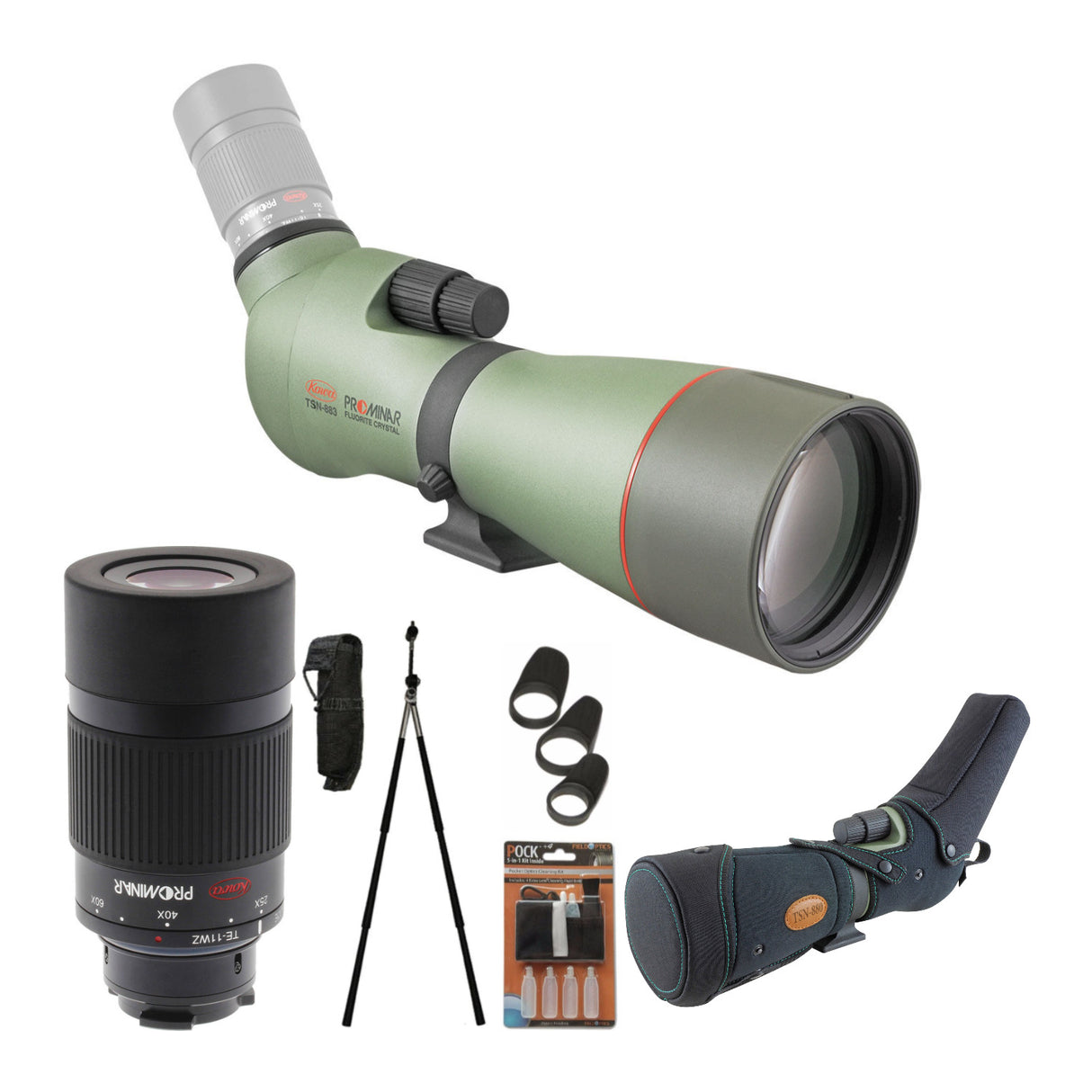 Kowa 88mm Angled Spotting Scope with Wide Angle Zoom Eyepiece and Case Bundle