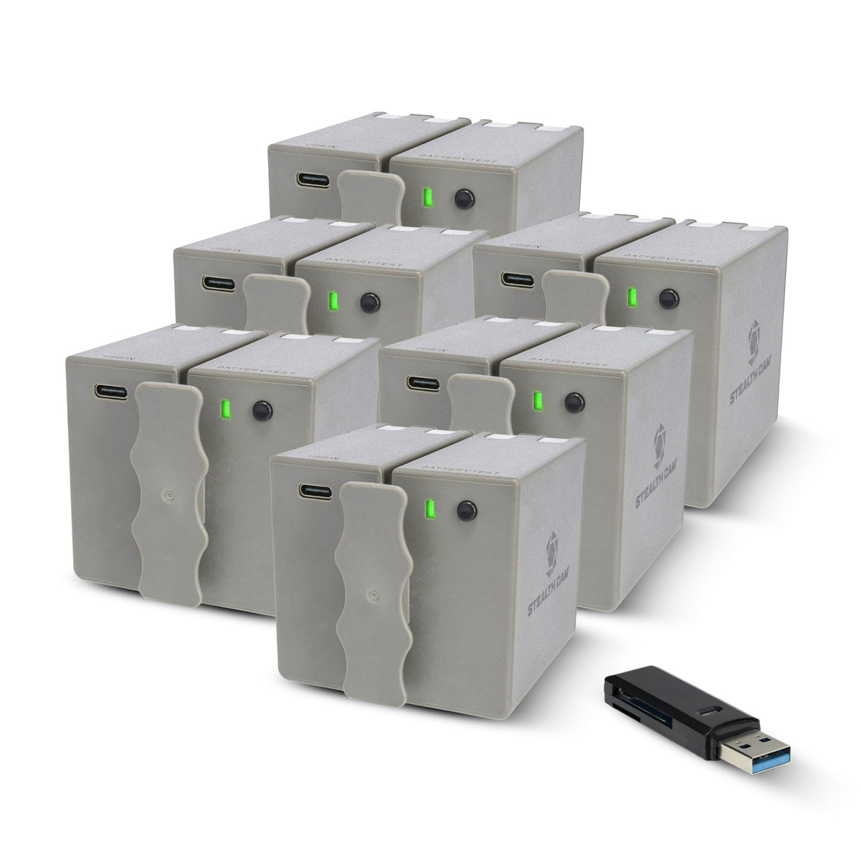 Stealth Cam 360 Cam Max Cartridge 5400mAh Lithium Battery (6-Pack) with Card Reader Bundle