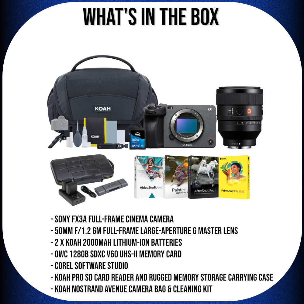 Sony FX3A Full-Frame Cinema Camera with 50mm f/1.2 GM Lens Bundle