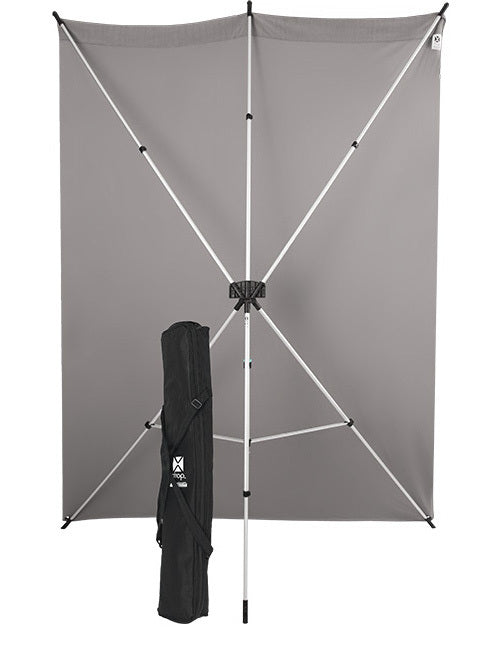 Westcott X-Drop Wrinkle-Resistant Backdrop Kit (Neutral Gray, 5' x 7') Includes lightweight stand, backdrop, and carry case
