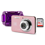 Kodak PixPro Friendly Zoom FZ55 16MP 1080p FHD Digital Camera (Pastel Pink) Bundle with Accessories