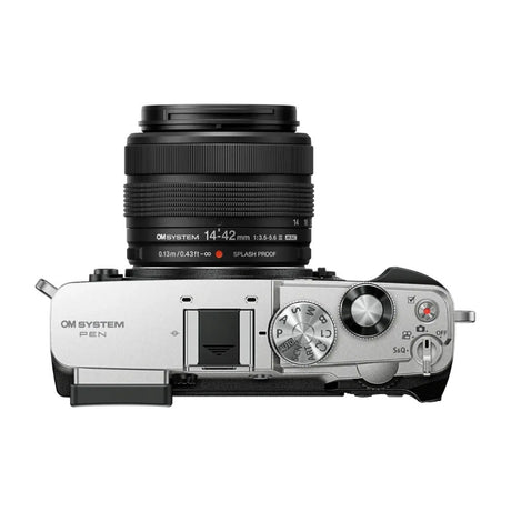 OM SYSTEM PEN Mirrorless Camera (Silver) with M.Zuiko 14-42mm Lens