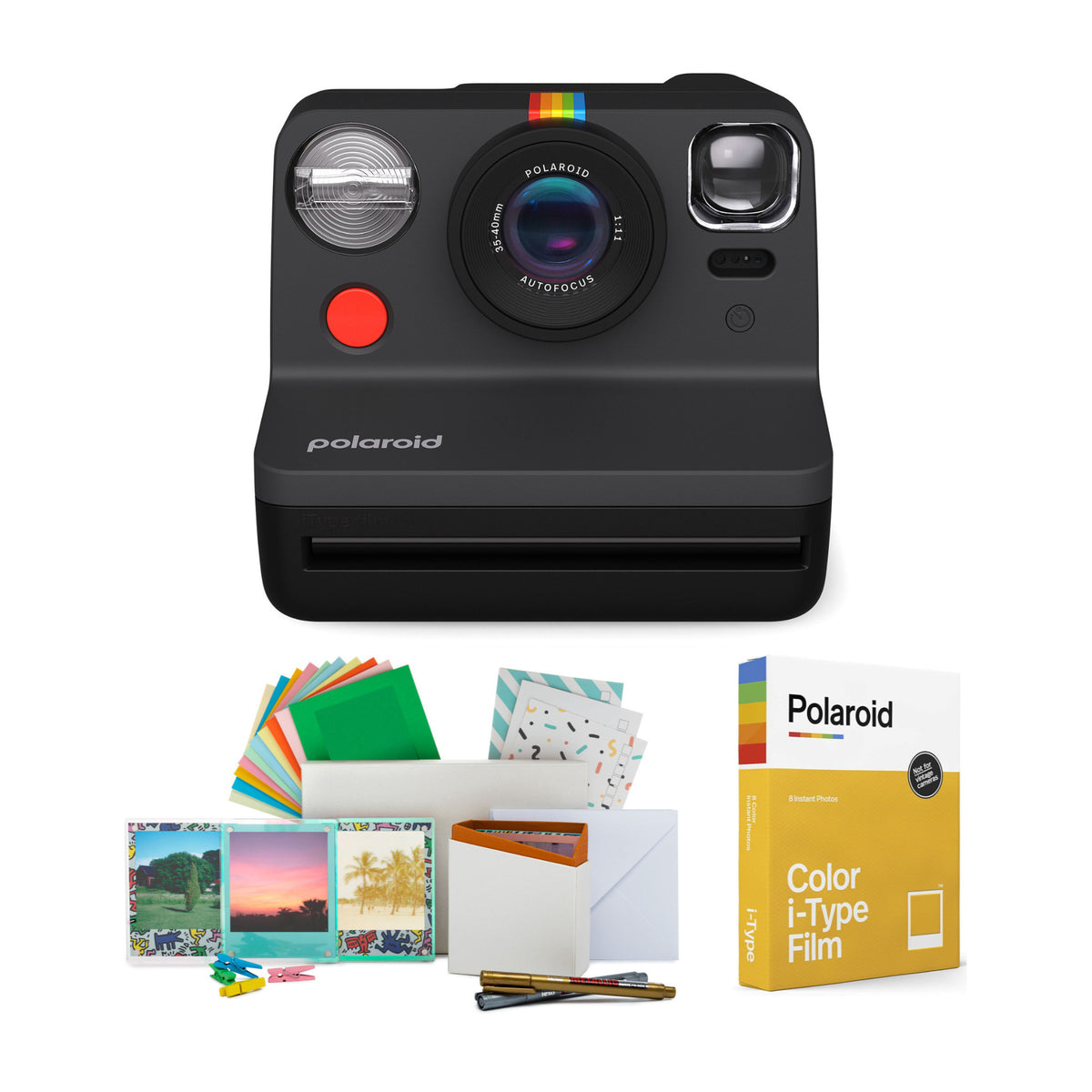 Polaroid NOW Instant Camera Generation 2 (Black) w/Film Kit and 