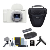 Sony ZV-1 II Vlog Camera for Content Creators and Vloggers (White) and Vlogger Accessory Kit Bundle