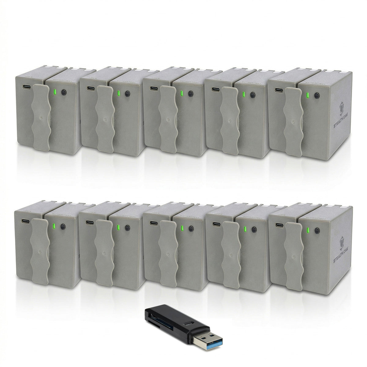 Stealth Cam 360 Cam Max Cartridge 5400mAh Lithium Battery (10-Pack) with Card Reader Bundle