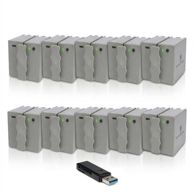 Stealth Cam 360 Cam Max Cartridge 5400mAh Lithium Battery (10-Pack) with Card Reader Bundle