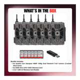 Stealth Cam Deceptor Dual Network Trail Camera (6 Pack) Bundle with 32GB Memory Card & Card Reader - 9