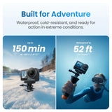 Xtra Edge Waterproof Action Camera with 4K Video Resolution and Dual Screens