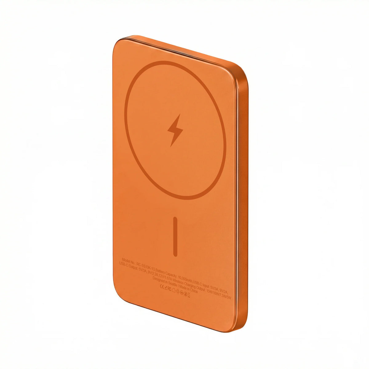 ReelCharge ReelSafe Solid State 5,000 mAh Qi2 Wireless Power Bank (Orange)