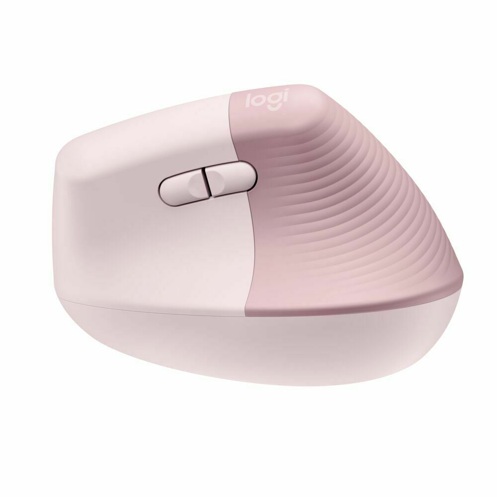 Logitech Lift Vertical Wireless Ergonomic Mouse with 4 Customizable Buttons (Rose)