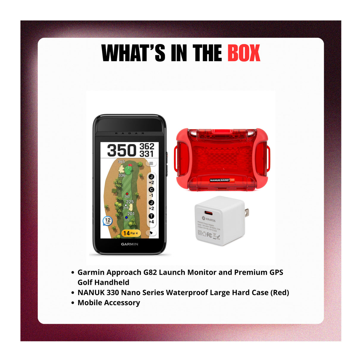 Garmin Approach G82 Launch Monitor and Premium GPS Golf Handheld with Accs - 9