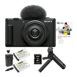 Sony ZV-1F Vlog Camera for Content Creators and Vloggers (Black) with Vlogger Accessory Kit Bundle