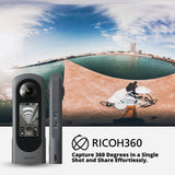Ricoh THETA X 360-Degree Camera with TD-2 Telescopic Stand and Lens Cap Bundle