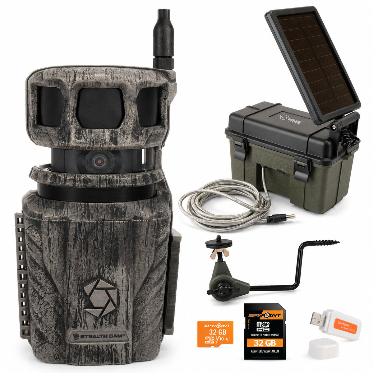 Stealth Cam Revolver 36MP 360-Degree Cellular Trail Camera with 1/4-Inch Threaded Mount Bundle