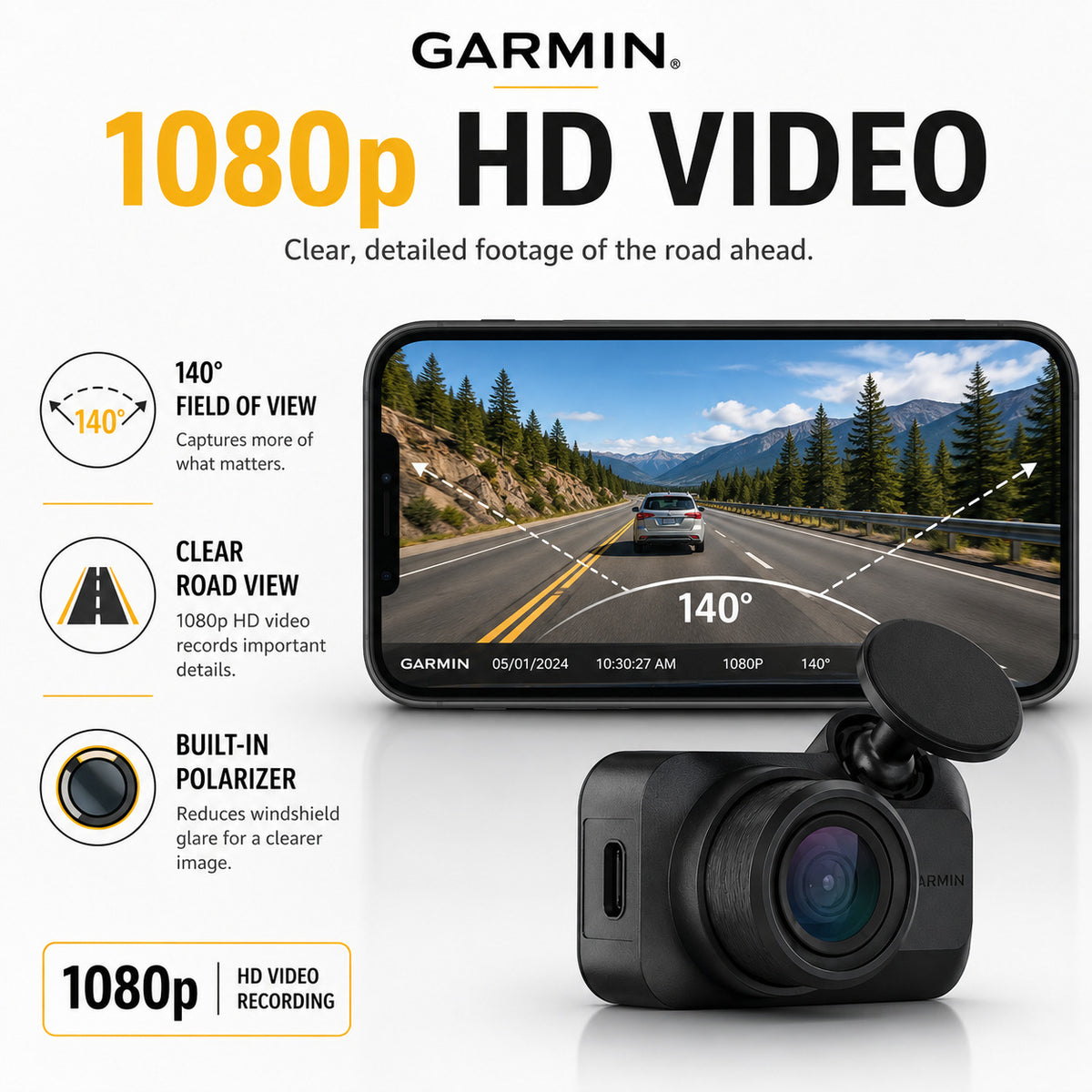 Garmin Dash Cam Mini 3 Bundle with 64GB microSDHC Memory Card and SD Adapter - 5