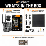 Spypoint FLEX DARK 40MP Cellular Trail Camera (10-Pack) Bundle with Solar Panels and Card Reader