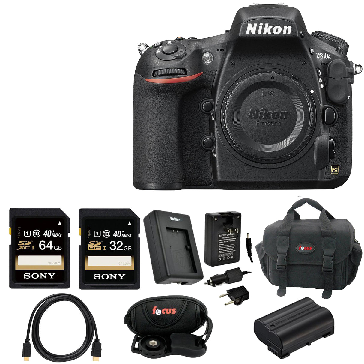 Nikon D810A FX-ormat Digital SLR Camera Body with 32GB Accessory Bundle