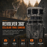 Stealth Cam Revolver 36MP 360-Degree Cellular Trail Camera with 1/4-Inch Threaded Mount Bundle
