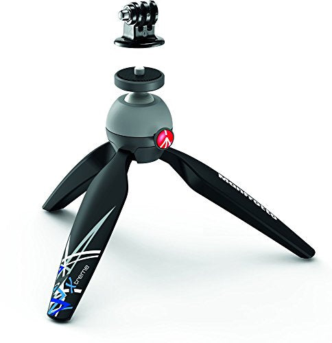 Manfrotto Pixi Xtreme Mini Tripod Black with Tripod Mount Adaptor for GoPro
