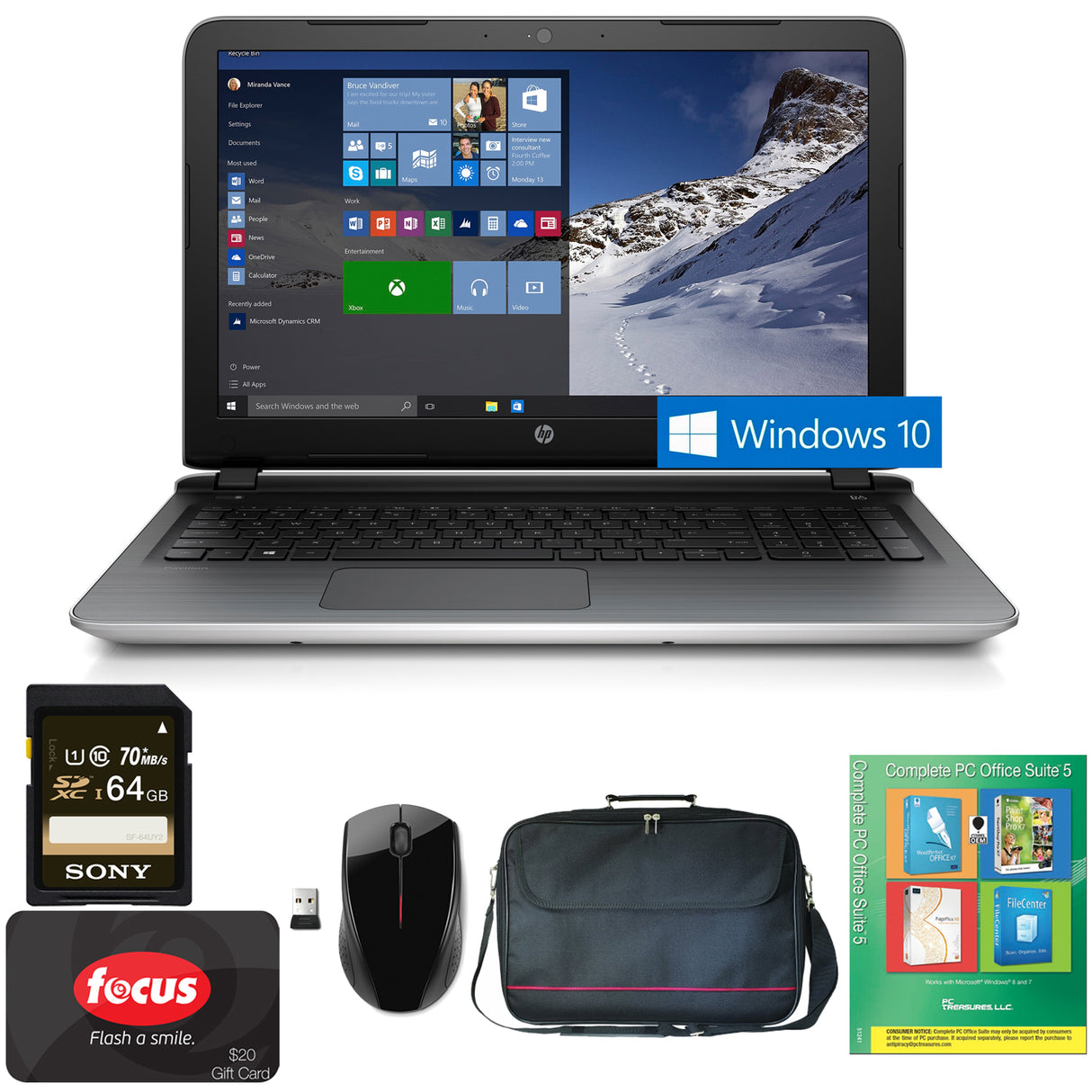 HP Pavilion 17-g153us 17.3" HD+ LED Notebook, Intel Core i3-5020U, 8GB RAM, Windows 10 (Refurbished)