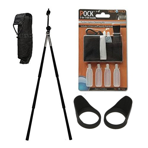 Eagle Optics Ranger 10x42 Roo Prism Binoculars with Field Optics Birders Bundle (Black)