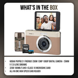 KODAK PIXPRO C1 13MP Digital Camera (Brown) with MicroSD Card and Card Reader