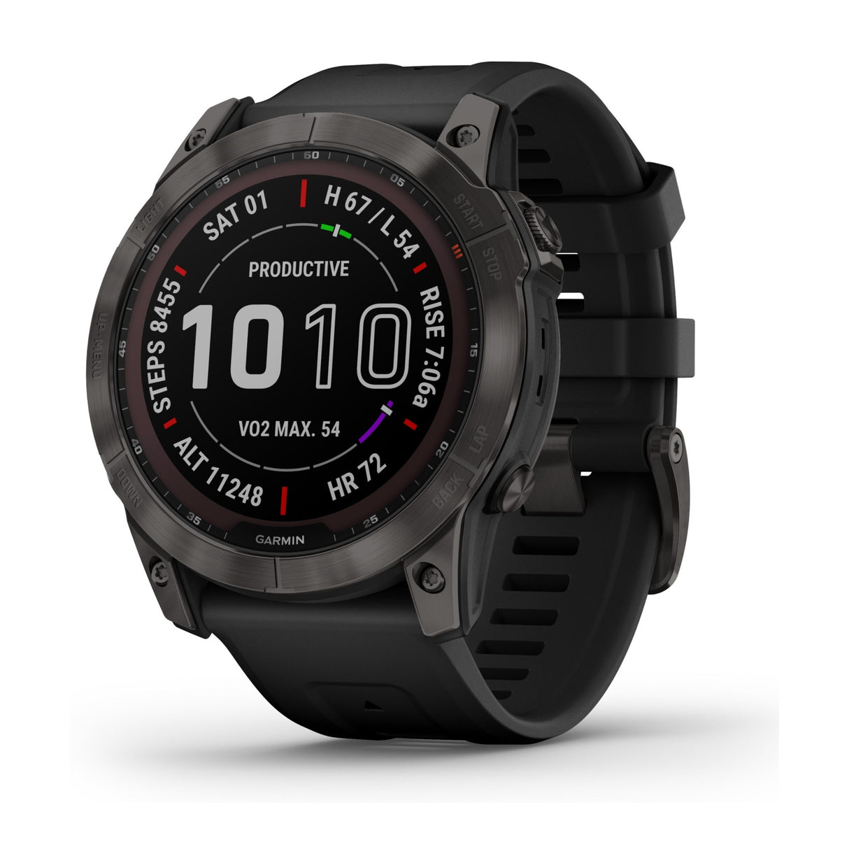 Garmin Fenix 7X Sapphire Solar GPS Smartwatch with Black Band (Carbon Gray)