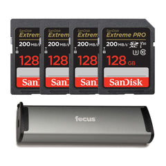SanDisk 128GB Extreme PRO 170 MB/s UHS-I SDXC Memory Card Bundle with Storage Carrying Case