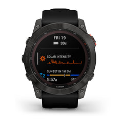 Garmin Fenix 7X Solar GPS Smartwatch with Black Band (Slate Gray)