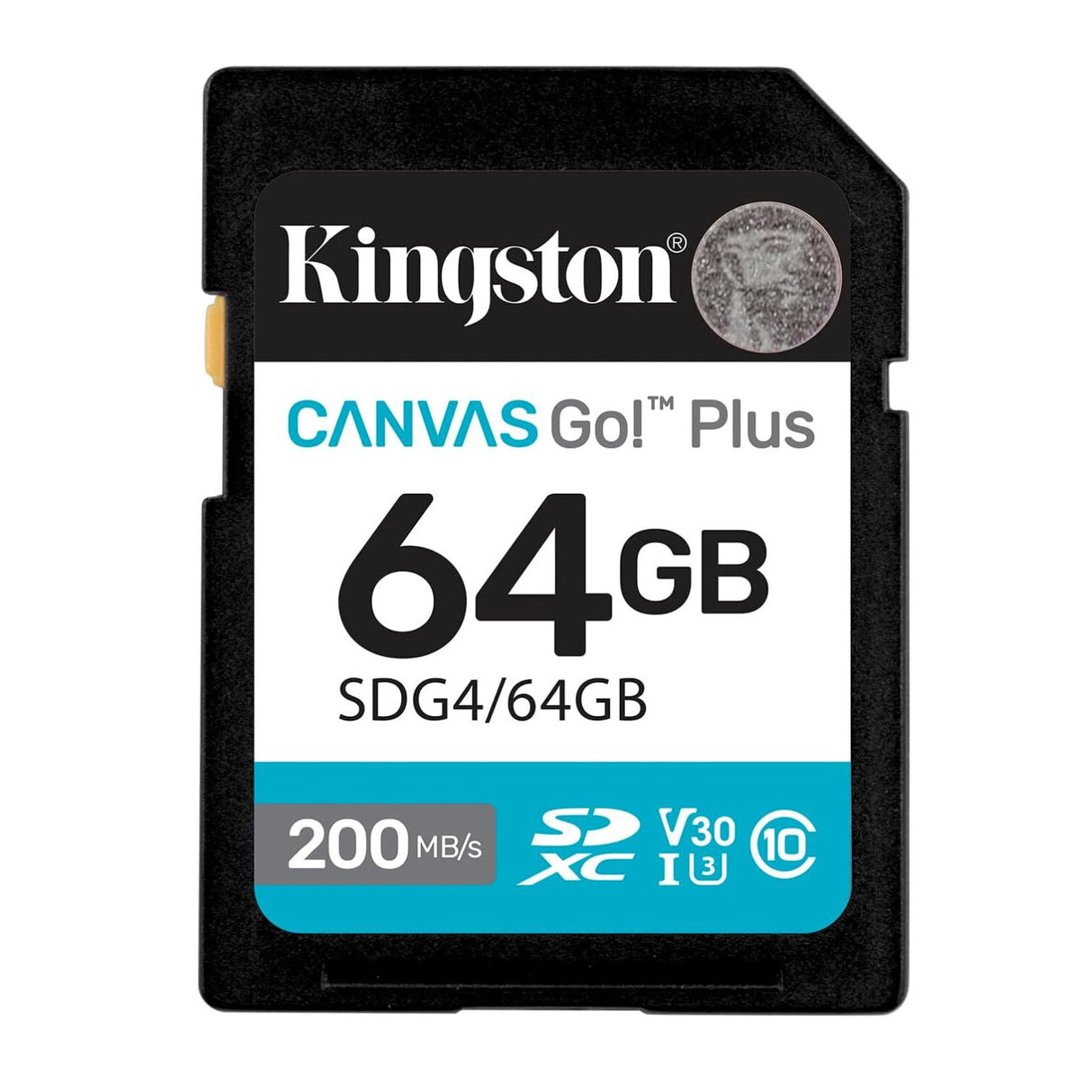 Kingston Canvas Go Plus 64GB Gen4 Class 10 UHS-I U3 V30 Memory Card with 200MB/s Read for Cameras - 1