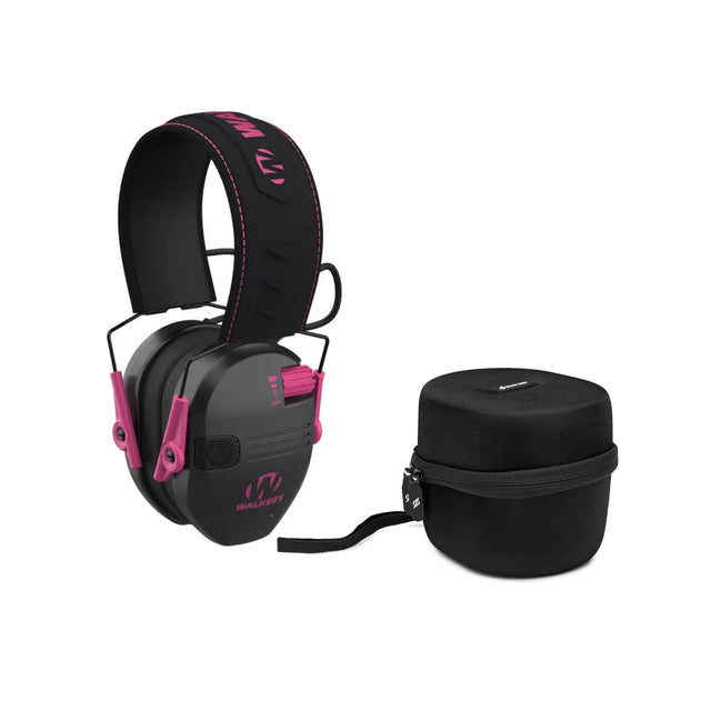 Walker's Razor Junior Hearing Protection Muff (Pink) with Protective Case - 1