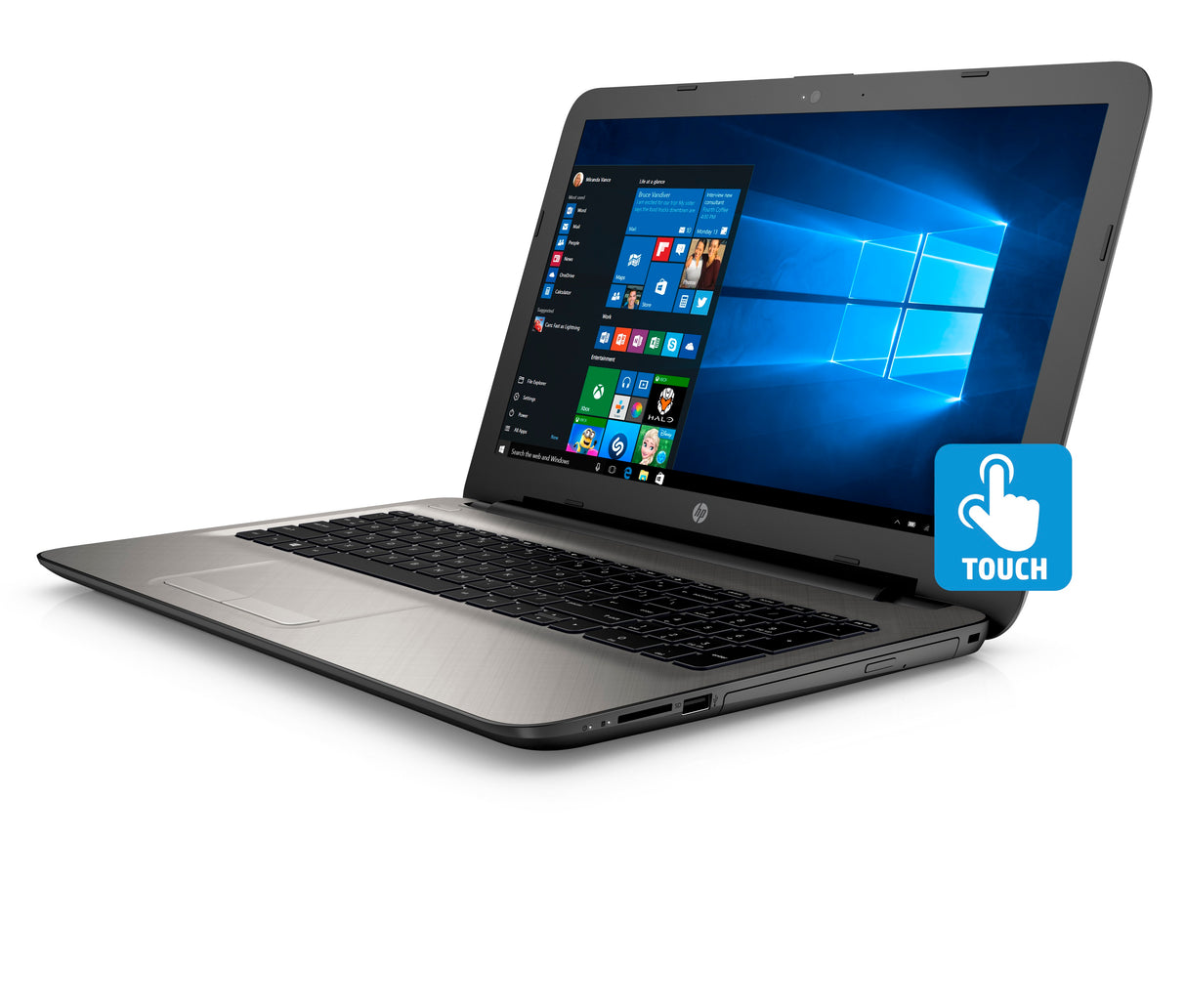 HP 17-x030ds Intel N3710 Quad-Core, 8GB, 17.3” HD+ Touchscreen Laptop (Silver)