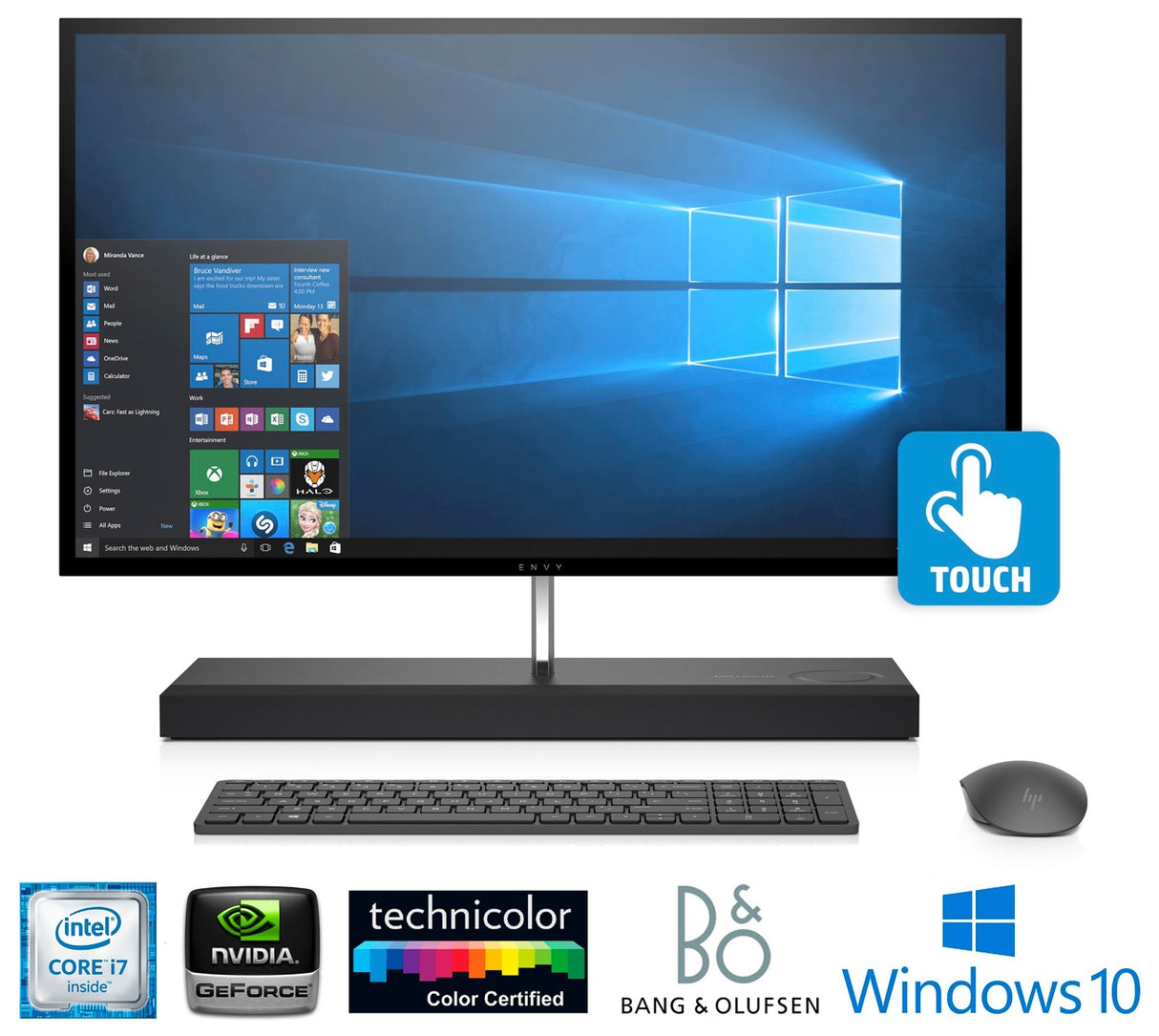 HP ENVY 27-b 27” QHD Touchscreen, Core i7-6700T, 2TB All-in-One Desktop PC