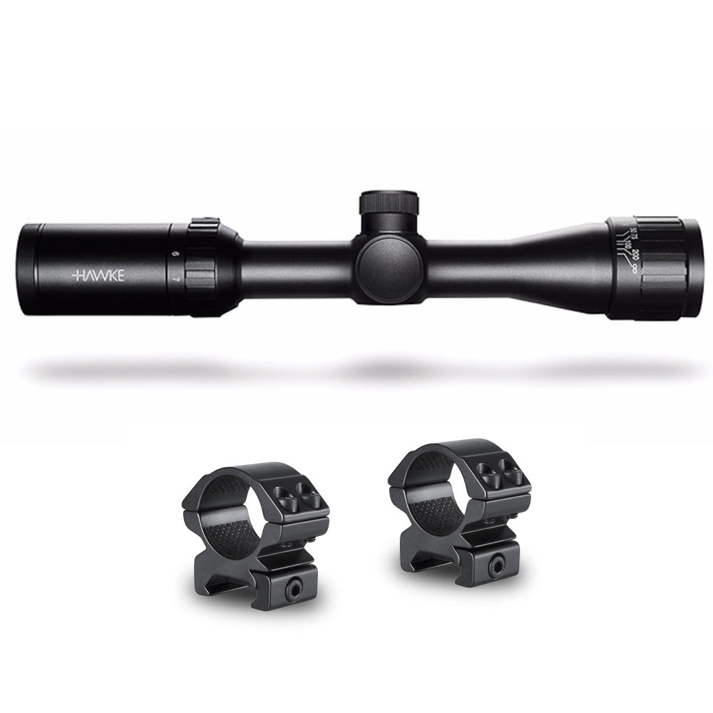 Hawke Sport Optics Vantage 2-7x32 AO Mil Dot Riflescope & 2Pc Mounting Rings