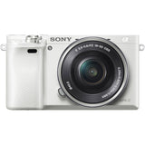 Sony Alpha a6000 24.3MP Mirrorless Digital Camera with 16-50mm Lens (White)