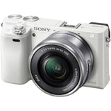Sony Alpha a6000 24.3MP Mirrorless Digital Camera with 16-50mm Lens (White)