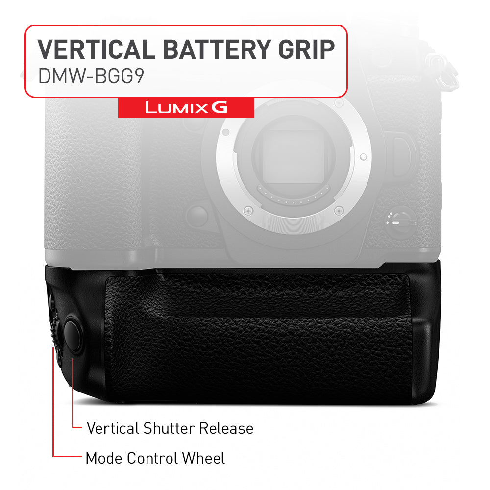 Panasonic DMW-BGG9 Vertical Battery Grip for the LUMIX G9 Camera