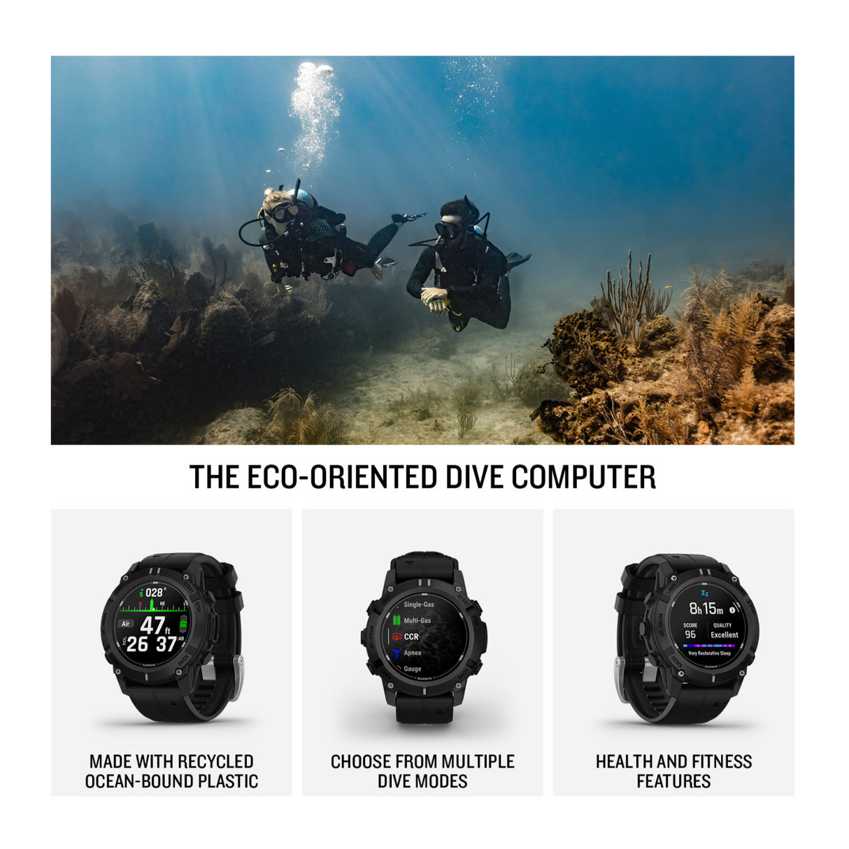 Garmin Descent G2 Dive 45mm GPS Smart Watch Black and T2 Transceiver with 20 ATM Dive Rating Bundle-7