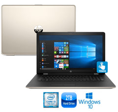 HP 17-bs021ds 17.3" HD+ Touchscreen Laptop, Intel Core i3-7100U, 2TB HDD, Gold (Refurbished)