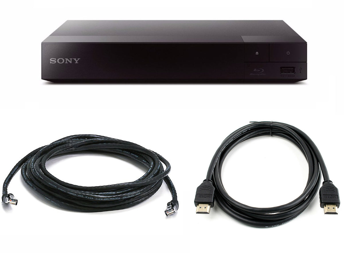 Sony BDP-S1700 Blu-Ray Disc Player Bundle with HDMI Cable, Ethernet Network Patch Cable (Black)