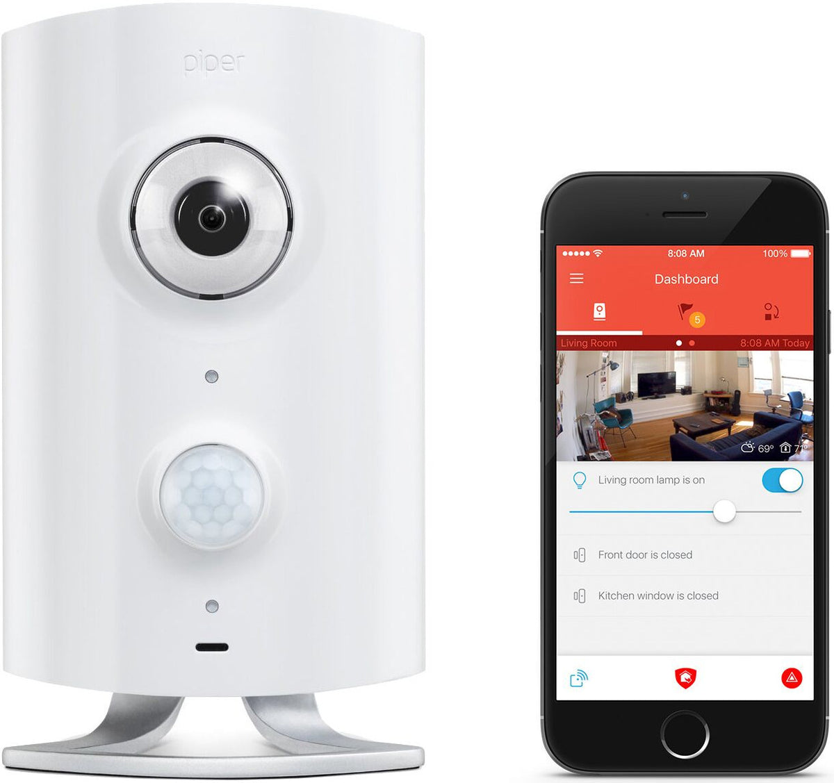iControl Networks Piper Classic All-in-One WiFi Security System Bundle (4-Piece) (Open Box)