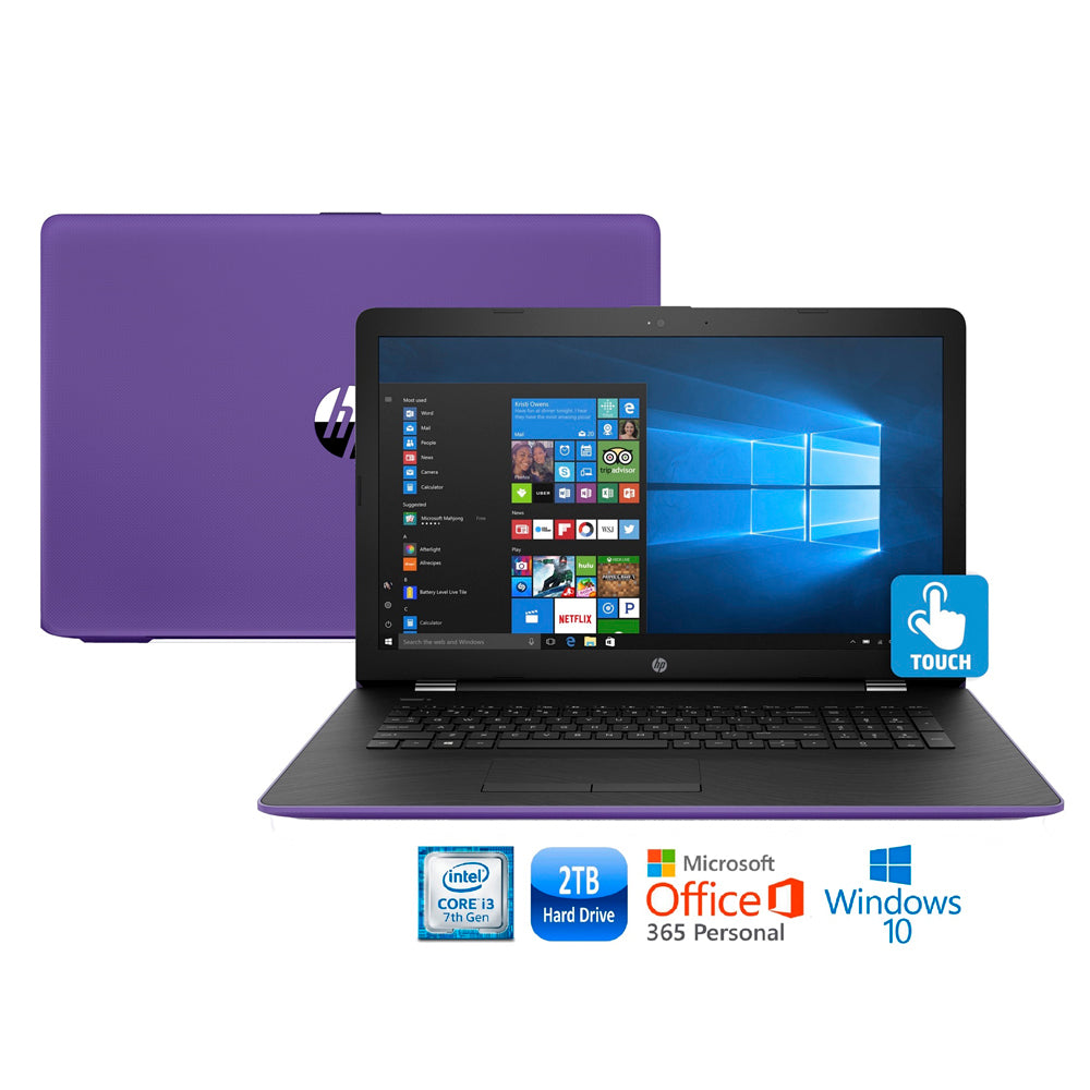 HP 15-bs008cy Core i3-7100 2TB HDD 15.6” HD Touch Laptop (Amethyst Purple)