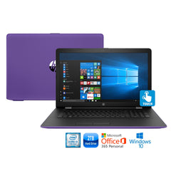 HP 15-bs008cy 15.6" HD Touch Laptop, Intel Core i3-7100U, 2TB HDD, Amethyst Purple (Refurbished)